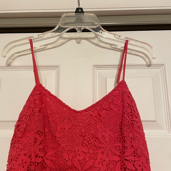 J. Crew Coral Floral Crochet Mini Dress - Size 2 - Picture 2 of 7
